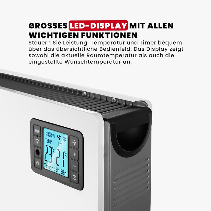 LEHMANN LHOHC-2013C Konvektor Heizung Heizkörper 2000 W | Elektroheizung mit 3 Heizstufen 750/1250 /