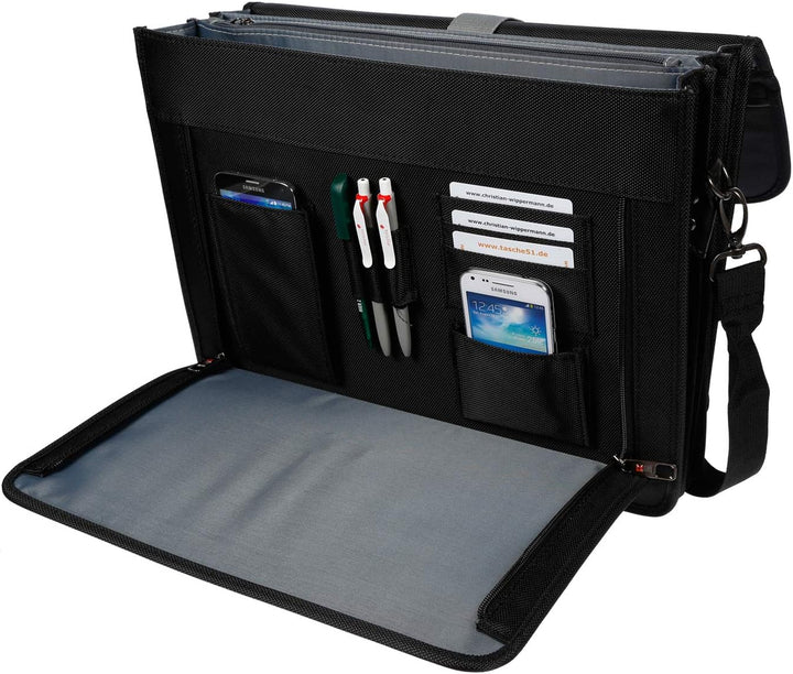 Christian Wippermann grosse Herren Damen Laptoptasche - Aktentasche Business Taschen - mit einem gep