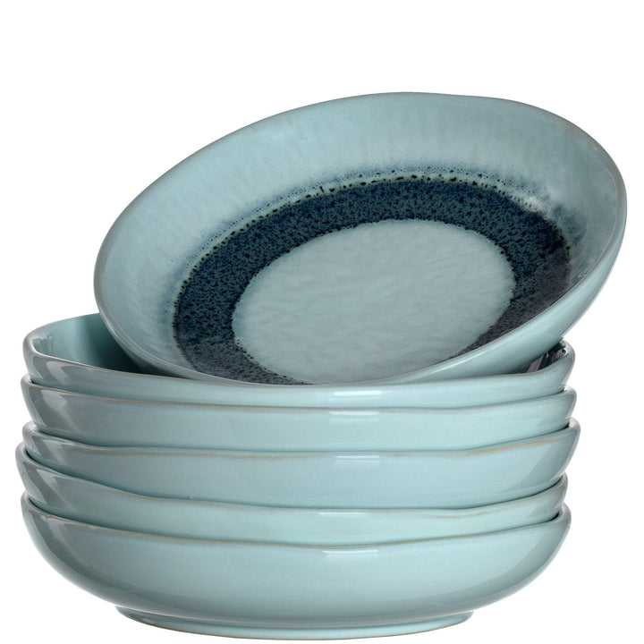 LEONARDO HOME 018546 MATERA 6er Set Teller, Keramik, Blau Blau Single, Blau Single