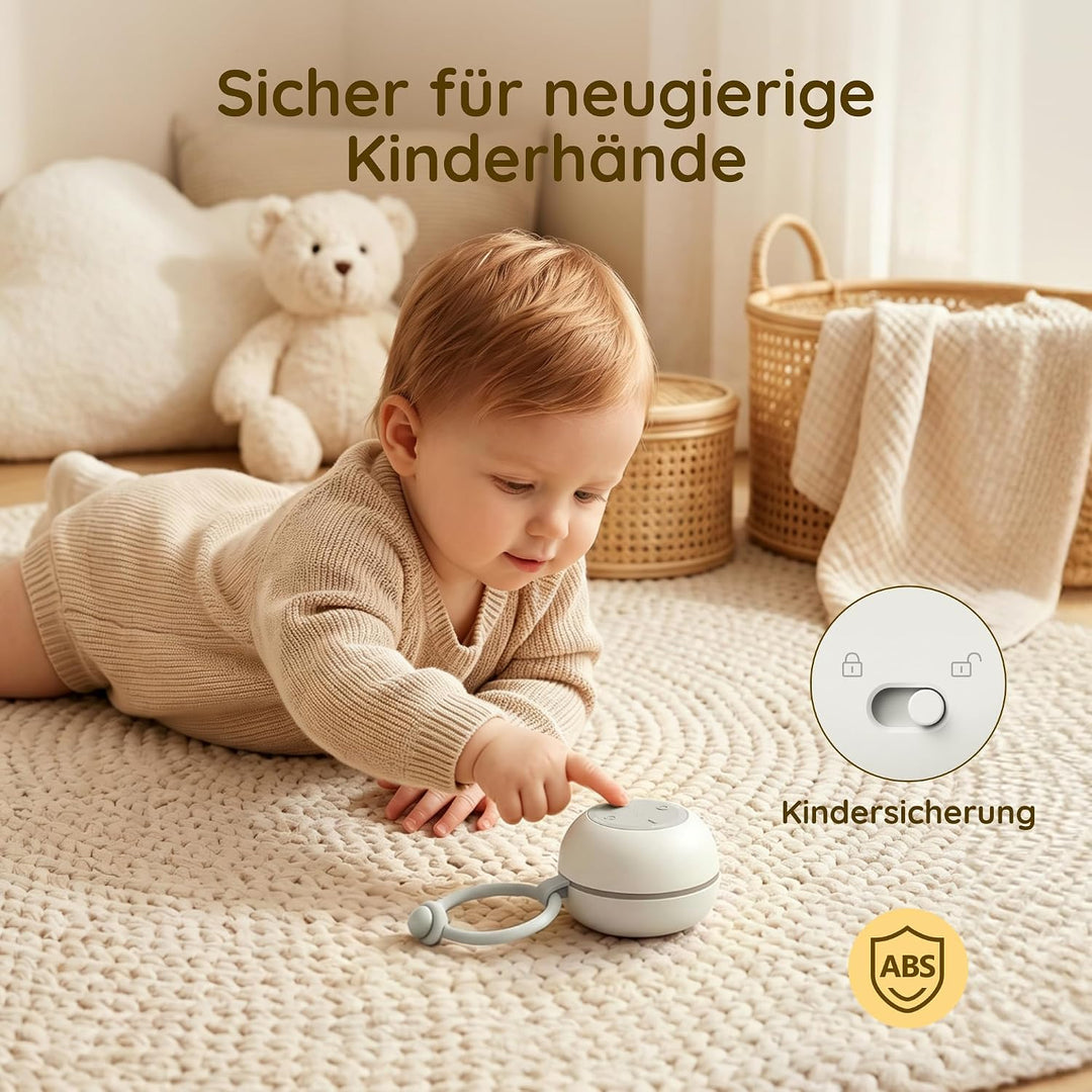 White Noise Machine Baby mit Nachtlicht &amp; Tragbar, Weisses Rauschen Baby Grau, Grau
