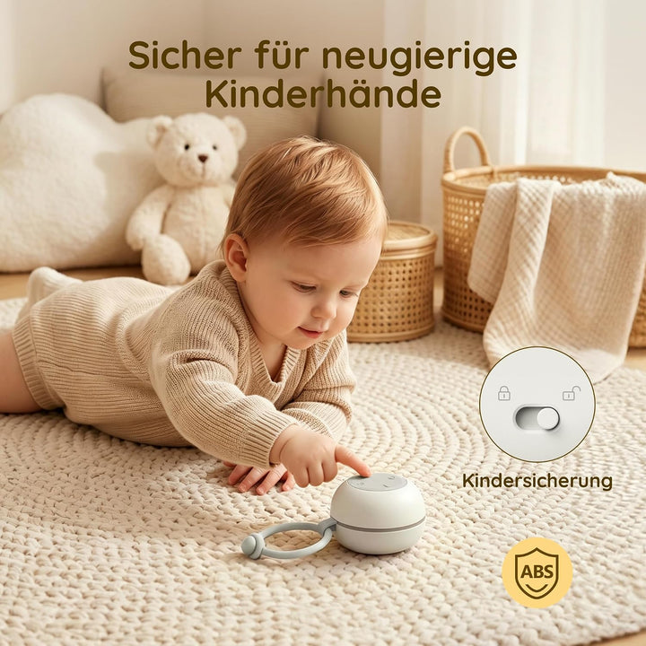 White Noise Machine Baby mit Nachtlicht &amp; Tragbar, Weisses Rauschen Baby Grau, Grau