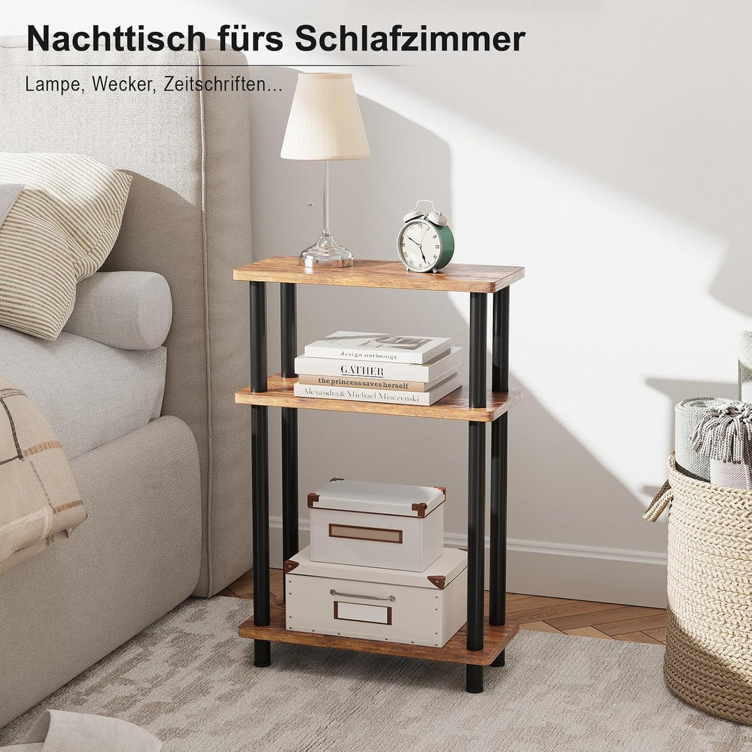 YOUDENOVA Beistelltisch Holz, Beistelltisch Schmal, 40x18x61.5 cm, 3 Tier Kleiner Tisch Für Wohnzimm