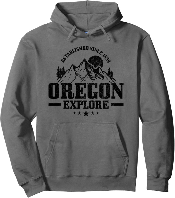 Oregon Est. 1859 Vintage Berge Outdoor USA Souvenir Pullover Hoodie