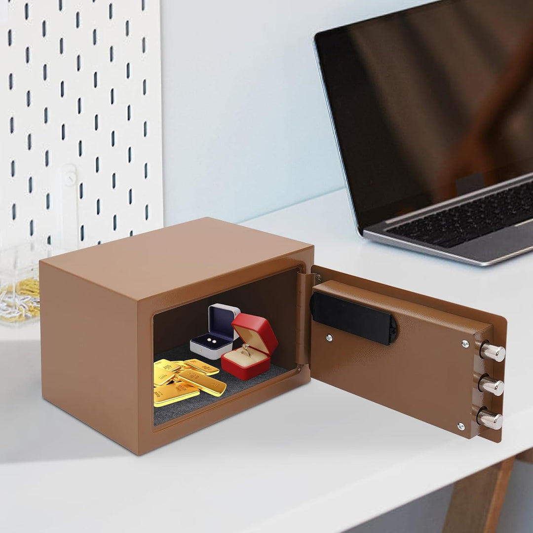 Mini Tresor Safe für Zuhause – Elektronischer Schmucktresor mit Digitalem Zahlenschloss, Alarmfunkti