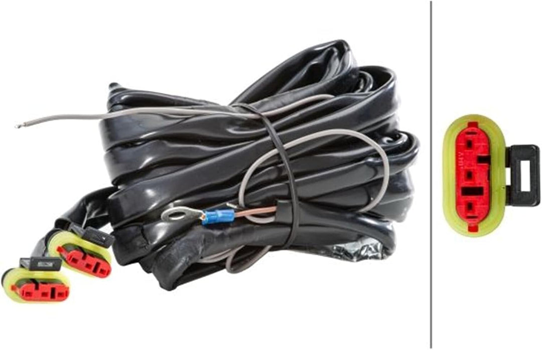 HELLA - LED-Tagfahrleuchtensatz - 24/12V - Anbau - Lichtscheibenfarbe: glasklar - Kabel: 1800mm - Fa