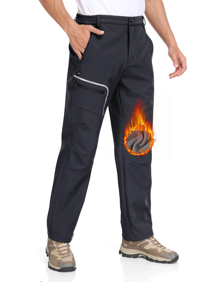 MoFiz Herren Wanderhose Warm Gefüttert Outdoorhose Wasserdicht Skihose Softshellhose Winddicht Arbei