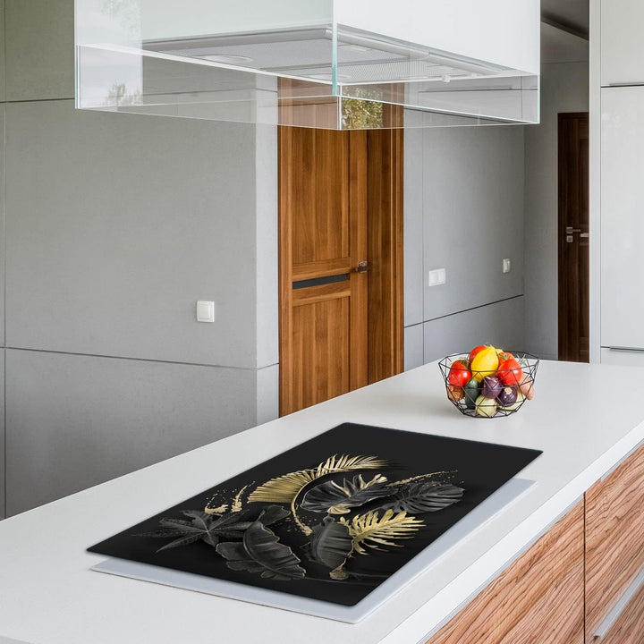 TMK ArtDeko Herdabdeckplatte 1 Teilig 90x52 cm - Spritzschutz Herdabdeckung – Herdschutz aus Sicherh