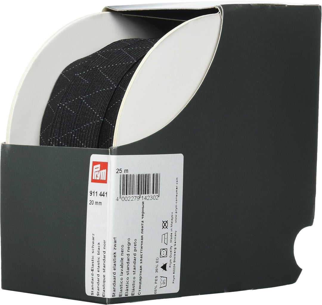 Prym 911441 Standard-Elastic, 20 mm, 25 m, schwarz