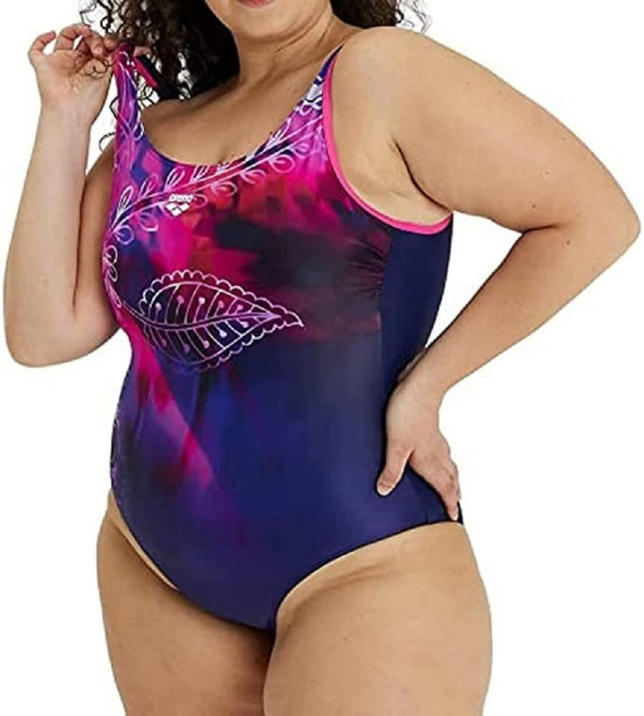 ARENA Damen Placement B Badeanzug (1er Pack) 24 Navy-freak Rose-multi, 24 Navy-freak Rose-multi