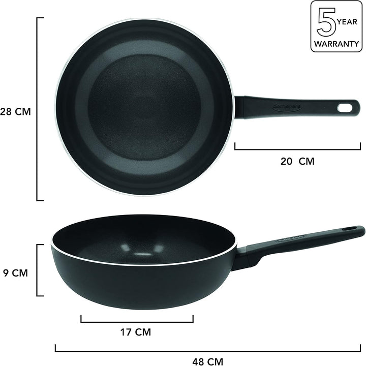 demeyere Alu Classico 3 Ceraforce® Wok fuer Induktion und alle anderen Herdarten, Wokpfanne mit kera