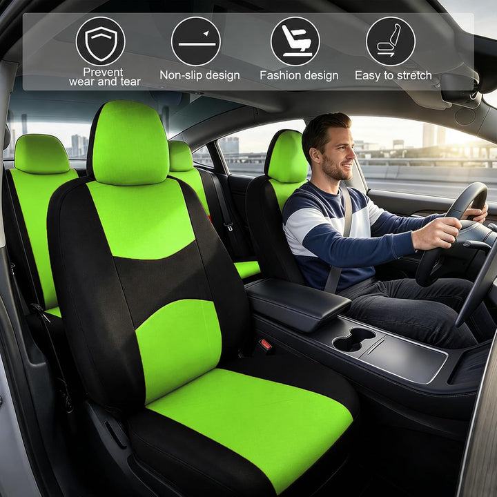 Bocguy Universal Autositzbezüge Set, 5-Sitze Schonbezüge für Autositze Grün, Grün