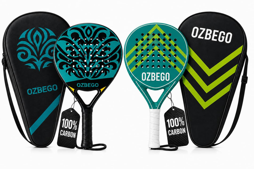 Premium Padel Schläger Set 2er – 100% Vollcarbon – inkl. 2 Tragetaschen, – Eva Kern – Für Anfänger &amp;