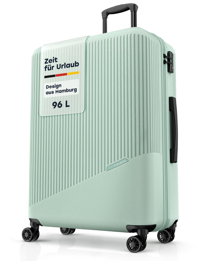 travelite 4-Rad Hartschalenkoffer gross 96 Liter, Gepäck Serie BALI: ABS Hartschalen Trolley mit TSA