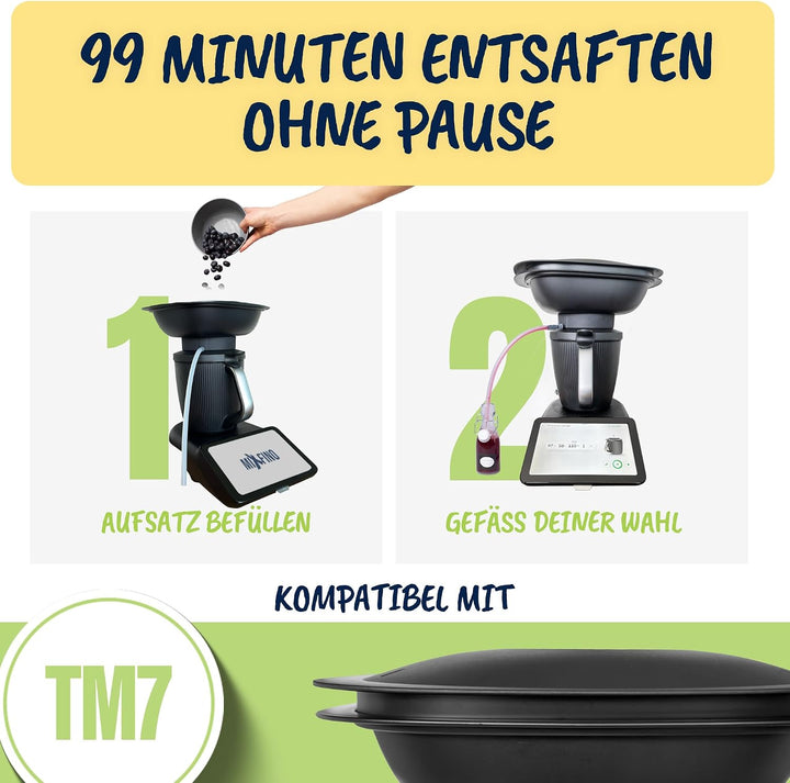 MixFino Dampfentsafter für Thermomix TM7 | Exklusives Entsafter Zubehör für grosse Mengen Obst &amp; Gem