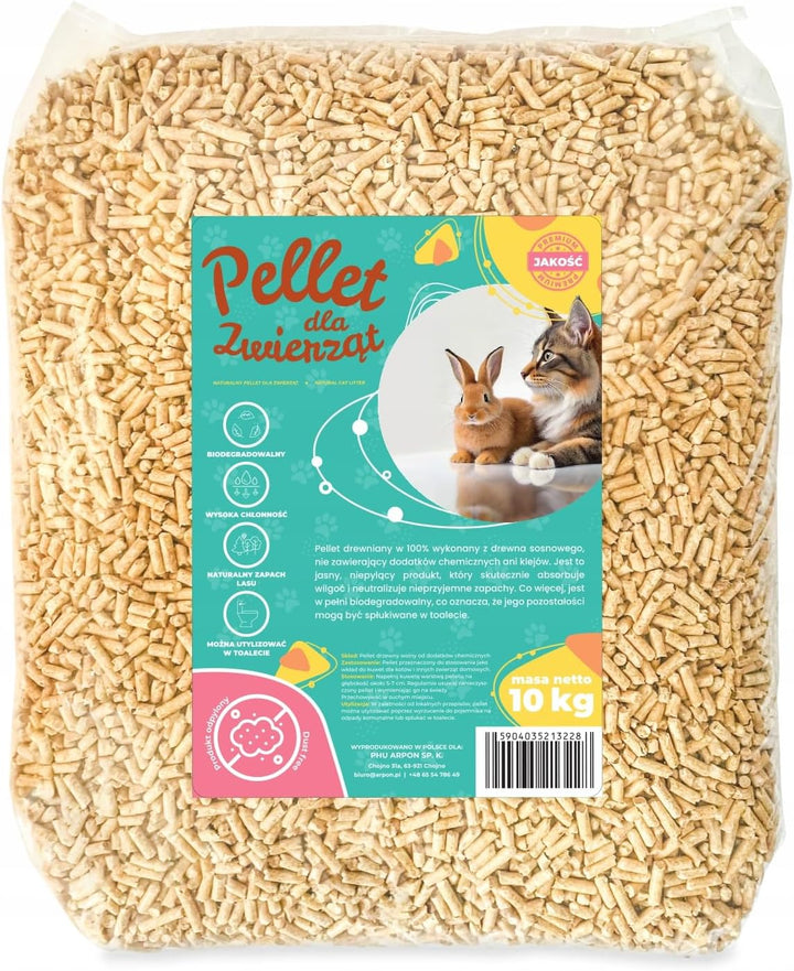 Katzenstreu Pellets | Holzpellets 100% reines Kiefernholz, pflanzliche nicht klumpende Streu für Kat