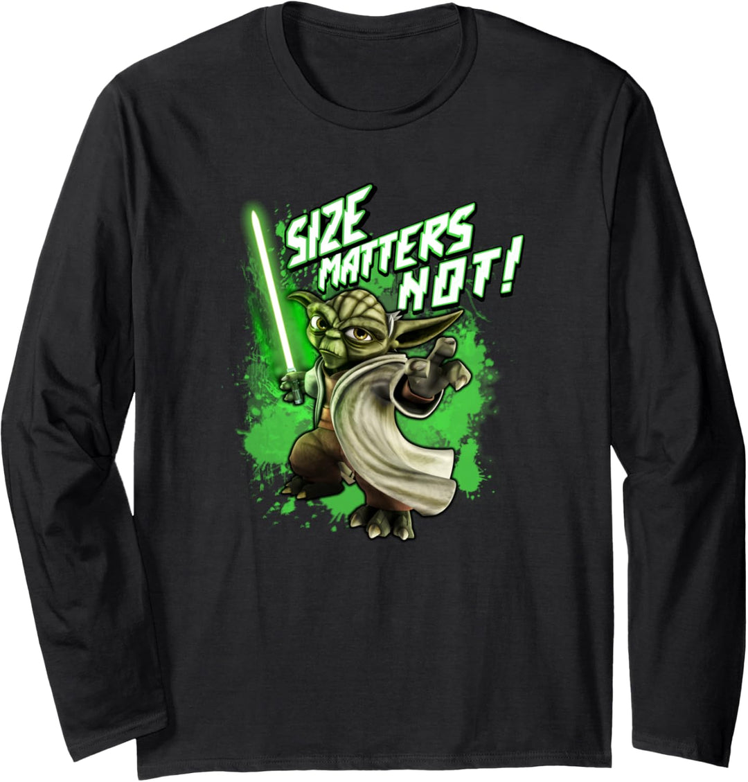 Star Wars The Clone Wars Yoda Size Matters Not! Langarmshirt