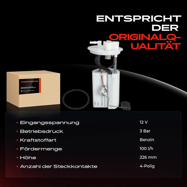 Frankberg Kraftstoffpumpe Benzinpumpe Kraftstoff-Fördereinheit Modul Satz