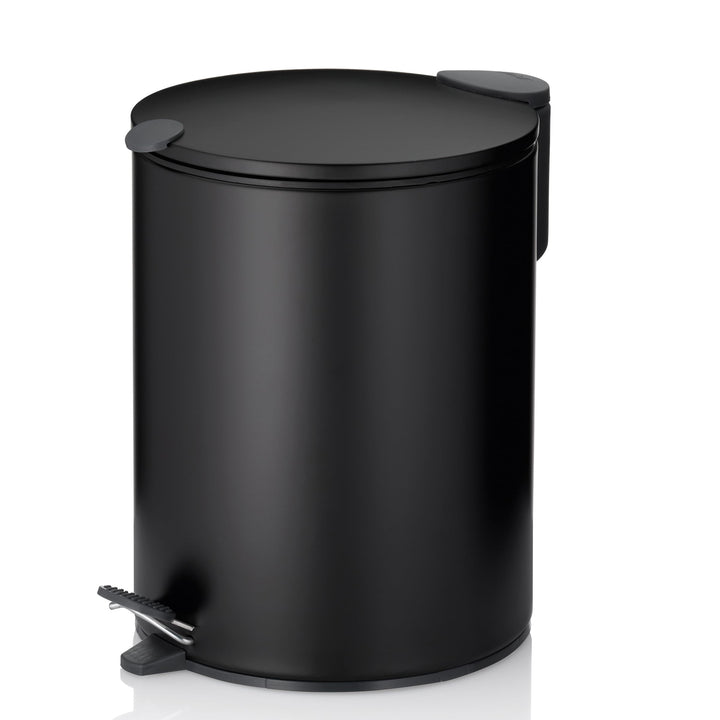 kela Kosmetikeimer schwarz matt 5l, Silent-Close-Deckel, Tretmülleimer Badezimmer MATS, Badmülleimer