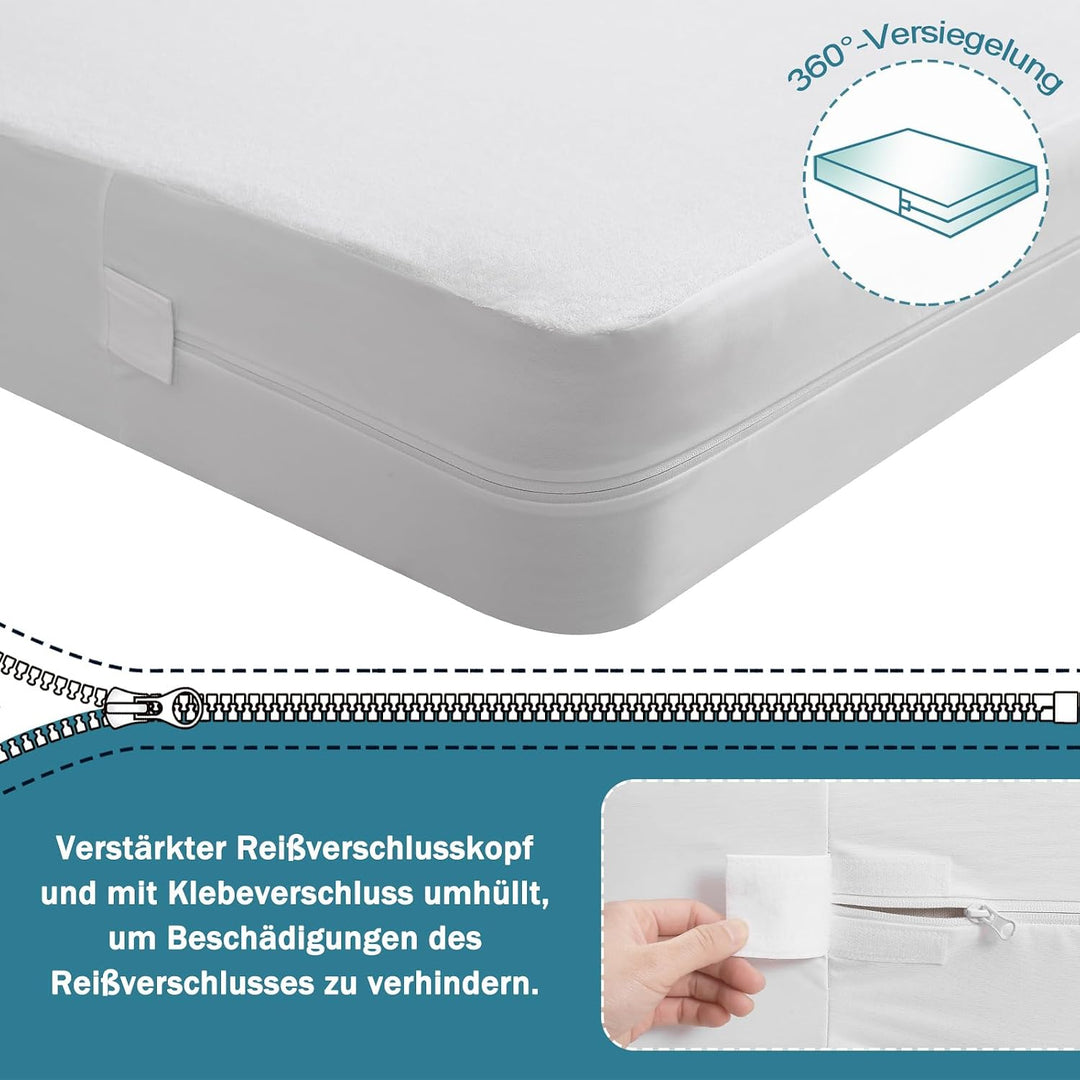 Wasserdichter Matratzenbezug 80x200x16cm mit Reissverschluss 80x200cm 16.0 Zentimeter, 80x200cm 16.0