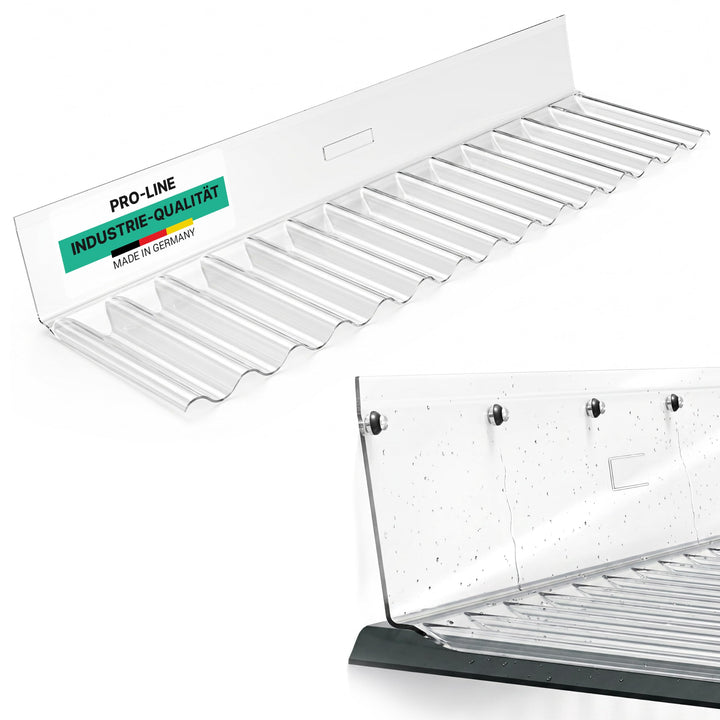 6 Stück-Wandanschluss PVC Sinus 76/18 glasklar für Wellplatten - Pro-Line, 6