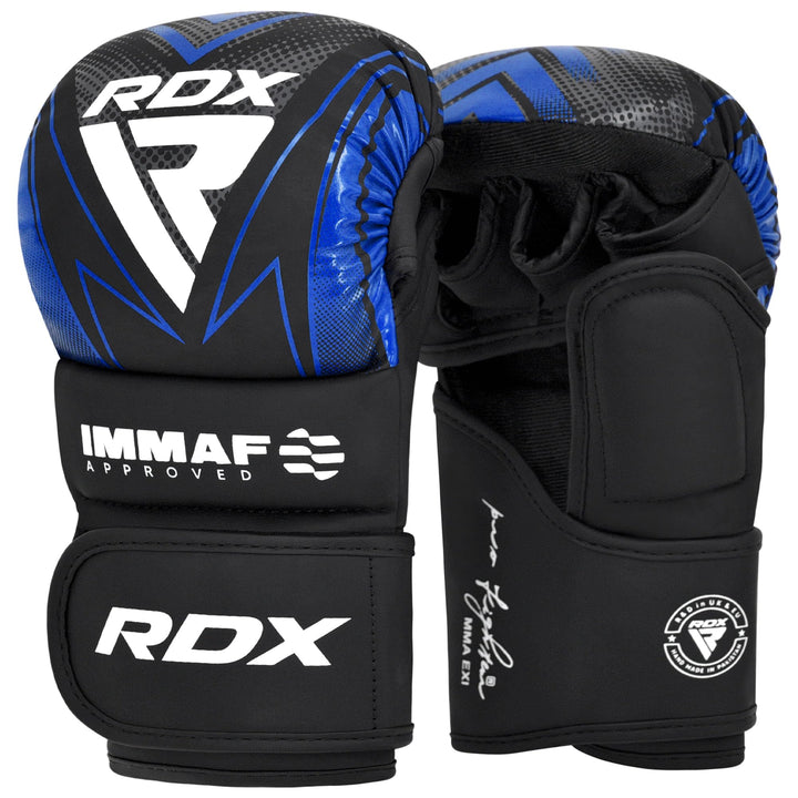 RDX IMMAF Sparring Grappling Handschuhe, belüftete offene Handfläche, Verstellbare Handgelenkriemen