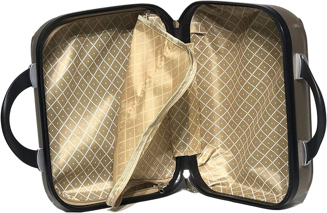 CELIMS - Mittlerer Reisekoffer mit Kosmetikkoffer 30 cm, Hartschale mit 4 Rollen, leicht, Aufgabegep