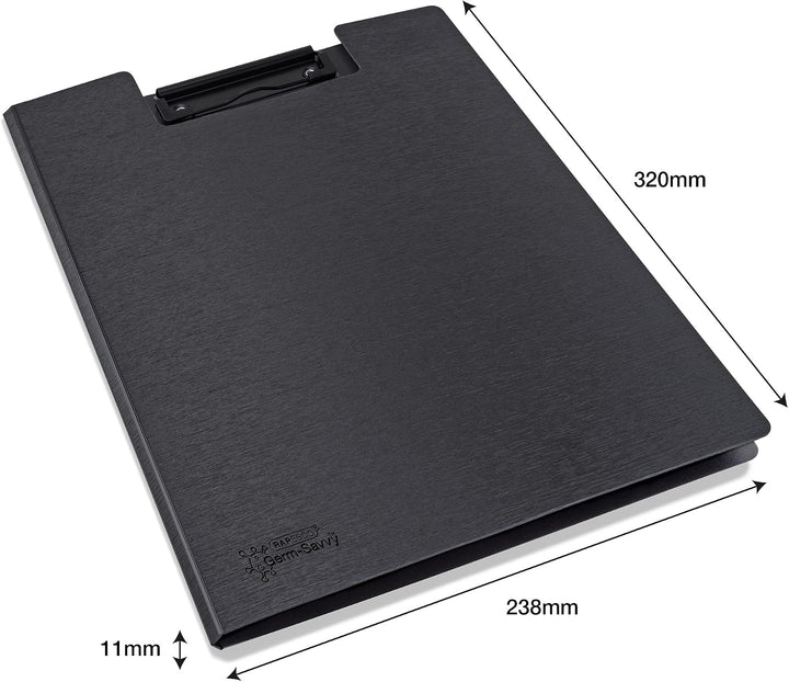Rapesco 1641 Klemmbrettmappe A4, Schwarz, 4 Stück, Schwarz