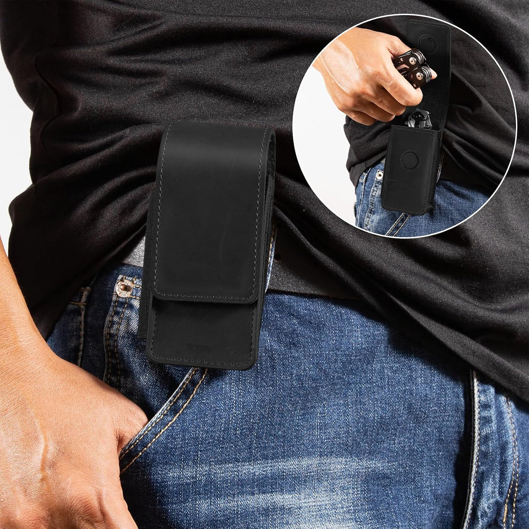 Multitool Tasche Leder, Multitool Tasche für Molle Gürtel, EDC Gürteltasche, Messertasche für Gürtel