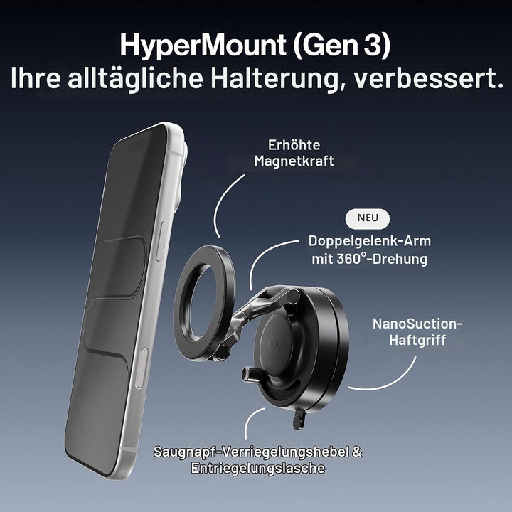 Statik HyperMount (Gen 3) Magnetische Handyhalterung für iPhone und Android | Verbesserte Magnetstär