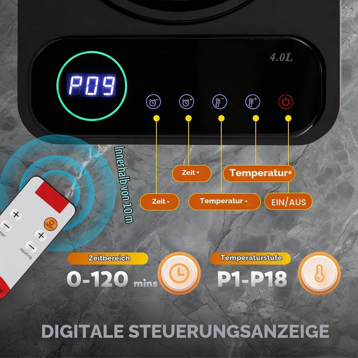 CGOLDENWALL Tragbare Dampfsauna Dampfgenerator 3L, Heimsauna Mini Dampfer mit Fernbedienung, Touchsc