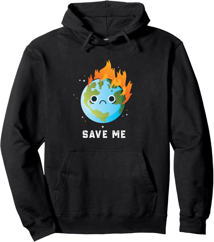 SAVE ME Sad Earth Earth Tag Müllanhänger niedlich STEM Pullover Hoodie