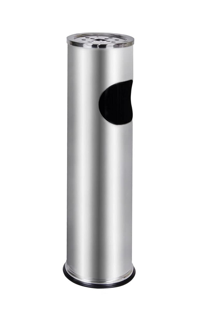 METLEX, Standascher mit Mülleimer (Chromstahl) MX9158 SL Silber, Silber