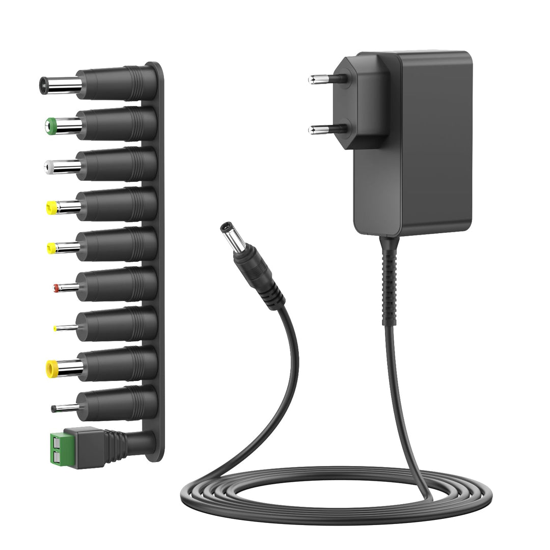 HKY AC Adapter 15V 2A Netzteil mit 10 DC Steckeradaptern Wechselrichter Ladegerät Transformator AC-D