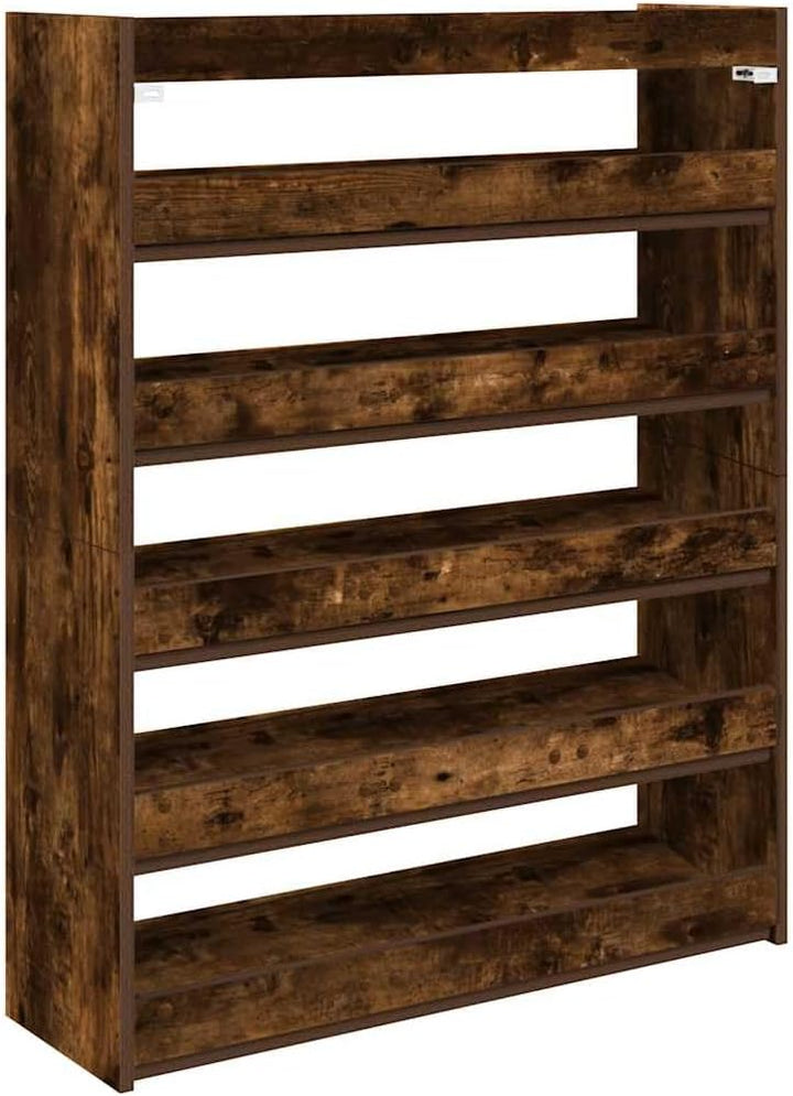 vidaXL Schuhregal Räuchereiche 80x25x100 cm Holzwerkstoff Räuchereiche 100 cm; 80 cm, Räuchereiche 1