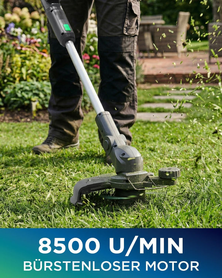 30 cm 20V Brushless 2-in-1 Akku Rasentrimmer &amp; Rasenkantenschneider Grau und Grün, Grau und Grün