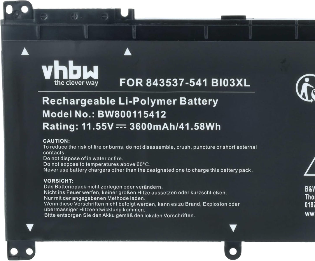 vhbw Akku kompatibel mit HP Stream 14-cb109nl, 14-cb111wm, 14-cb112nl, 14-cb140nr, 14-cb160nr Notebo