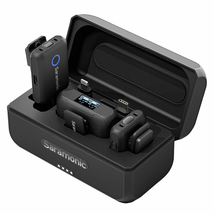 Saramonic Blink 500+ B2 Kabelloses Mikrofonsystem für 2 Personen mit Gerätehalterung, Empfänger, 3,5