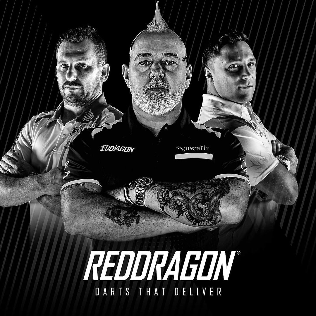 RED DRAGON Jonny Clayton Oxide Auflage Premium Tungsten Darts Set mit Flights und Stielen 18.0 Gramm