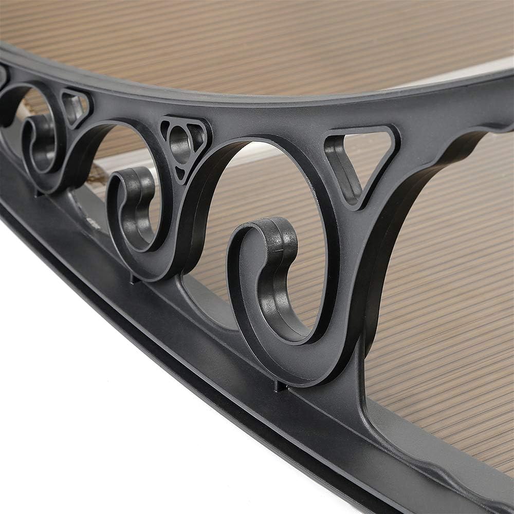 Vordach für Haustür, Überdachung Haustür aus Aluminium und Kompletten Polycarbonat-Hohlkammerplatte,