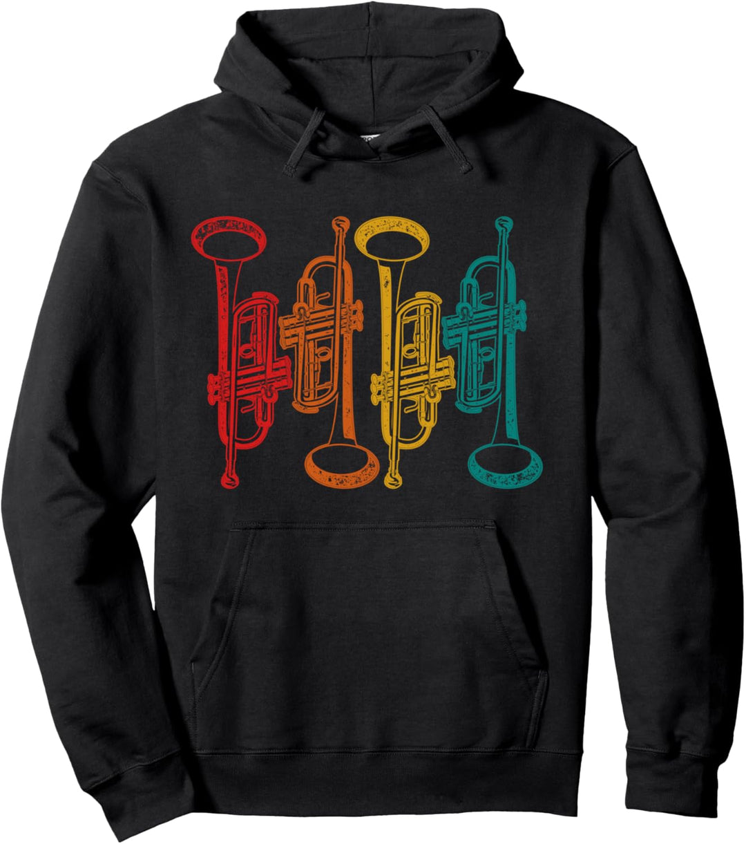 Jazz Musik Trompeter Geschenk Retro Musiker Trompete Pullover Hoodie