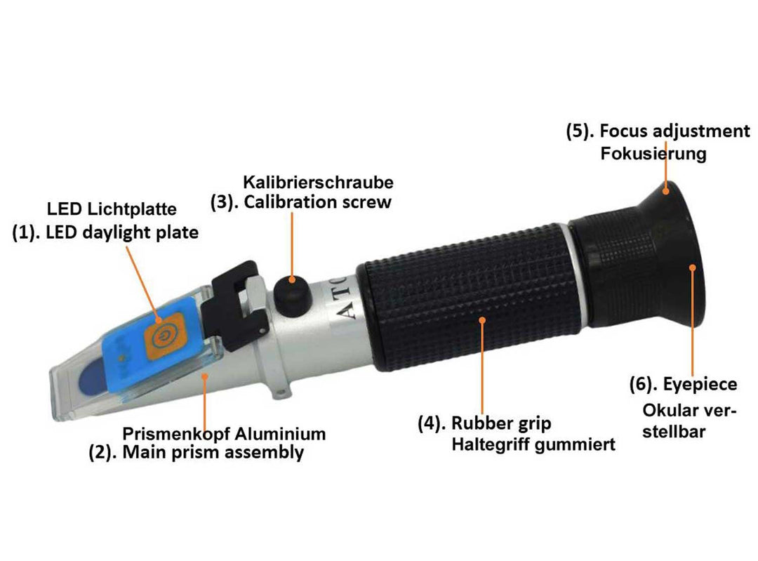 Fischer Kellereitechnik Profi-Refraktometer mit ATC, LED (Wein/Most Refraktometer), Wein/Most Refrak