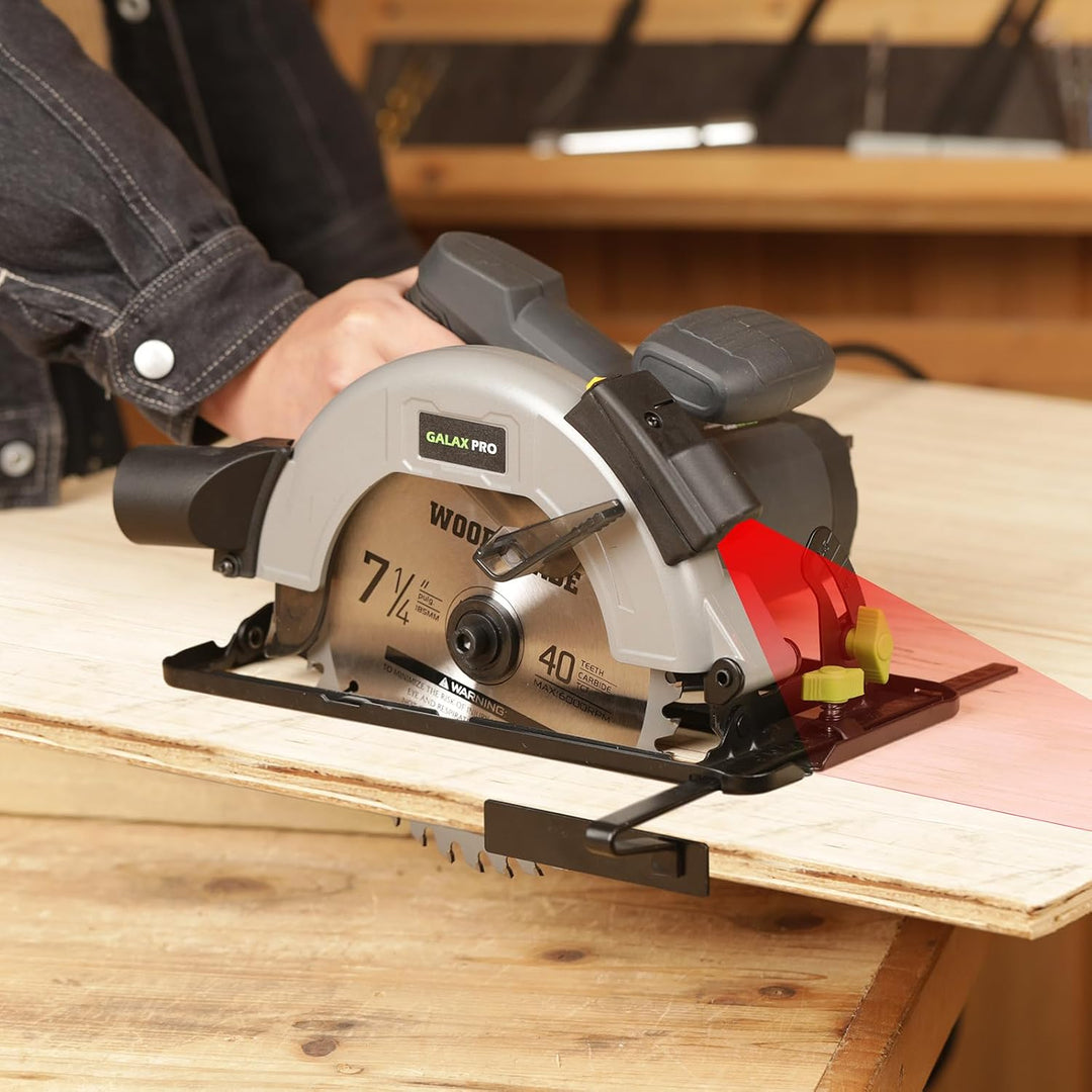 GALAX PRO 1400W Handkreissäge mit 62mm Schnitttiefe &amp; Neigefunktion 76346-3L, 76346-3L