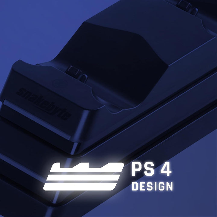 snakebyte PS4 TWIN:CHARGE 4 – schwarz – Ladestation für PlayStation 4/ PS4 Slim / PS4 Pro Dualshock