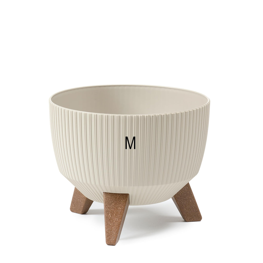 MELTOM Blumentopf Schale mit Füssen Einsatz Kräutertopf Übertopf Pflanzschale Eco Recycled (Baumwoll