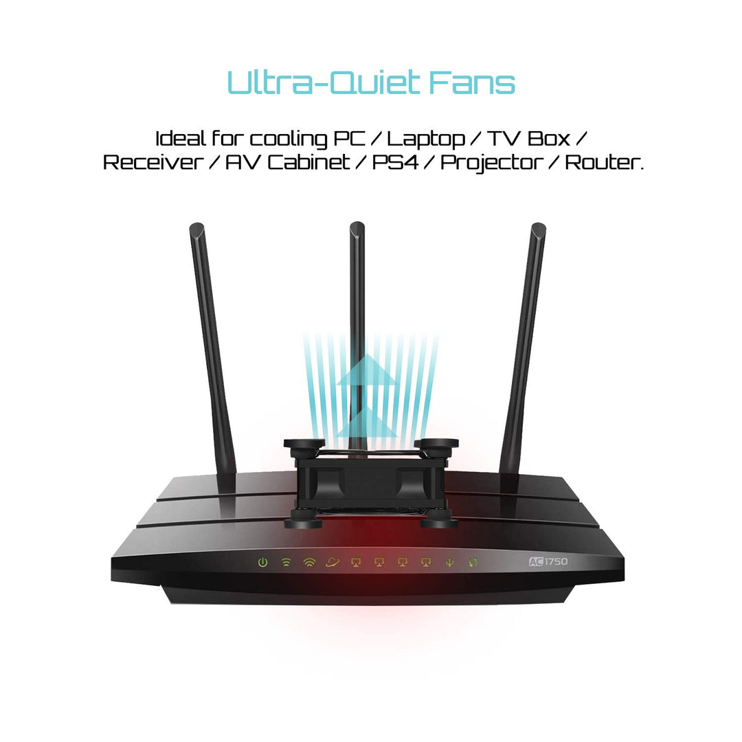 upHere U80 USB Lüfter,Multi-Speed-Steuerung,mit Metallgrillschutz Gehäuselüfter 80mm zum PC/TV-Box/E