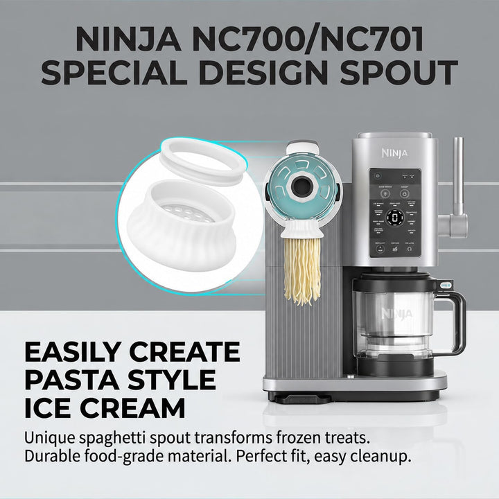 2 Stück Swirlyzer Spaghetti-Eis-Aufsatz für Ninja Creami Swirl, (Weiss), Weiss