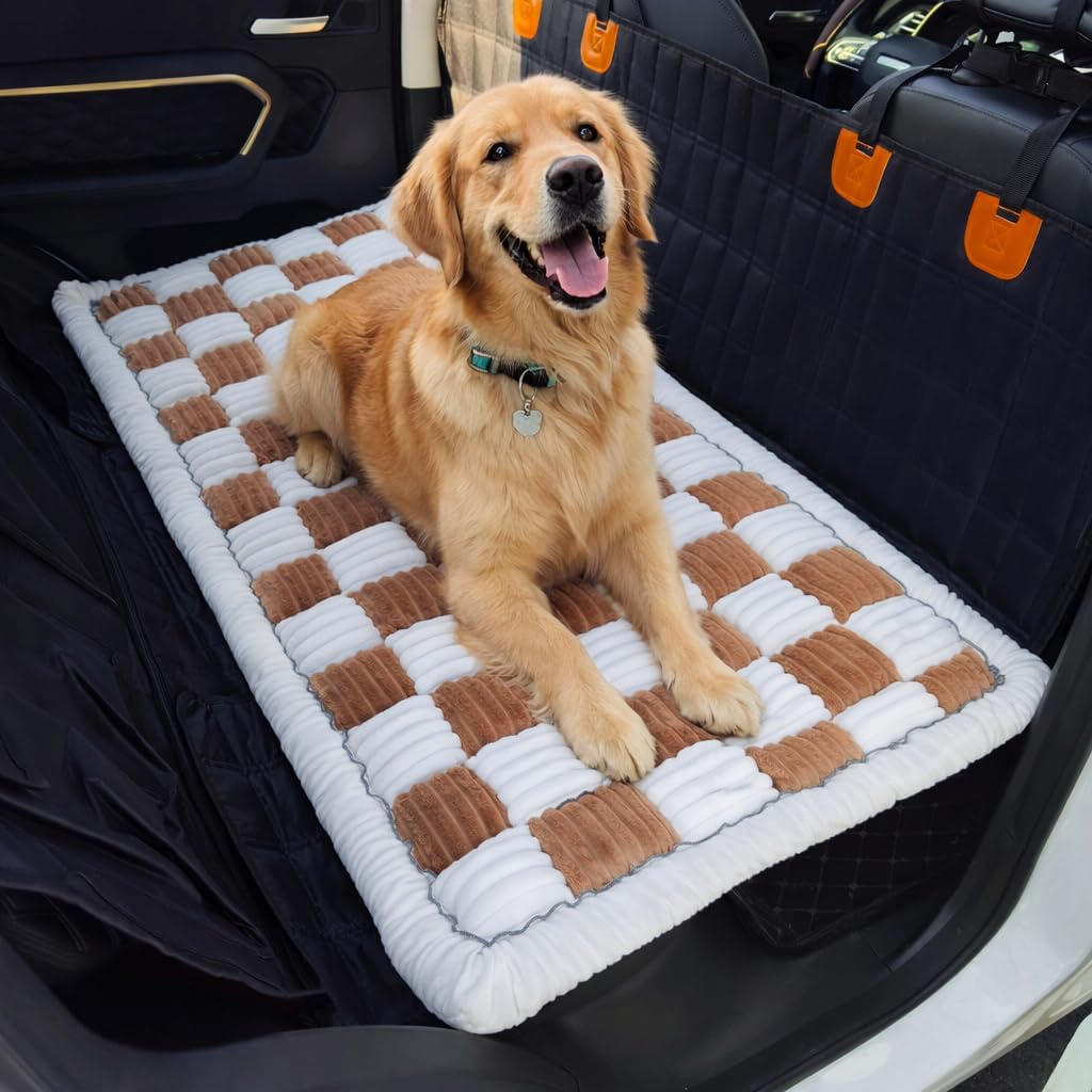 Hundematte Auto Rückbank 63×137 cm – Maschinenwaschbar, rutschfeste Hundedecke fürs Auto, Dicke PP-W