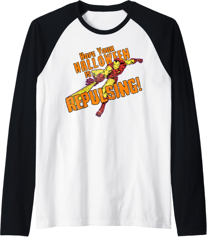 Marvel Avengers Iron Man Hope Your Halloween Is Repulsing Raglan