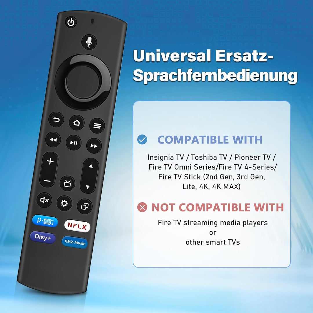 XTVTX Ersatz-Sprachfernbedienung (4th Gen), Ersatz Fernbedienung mit Sprachfunktion Passend für Smar
