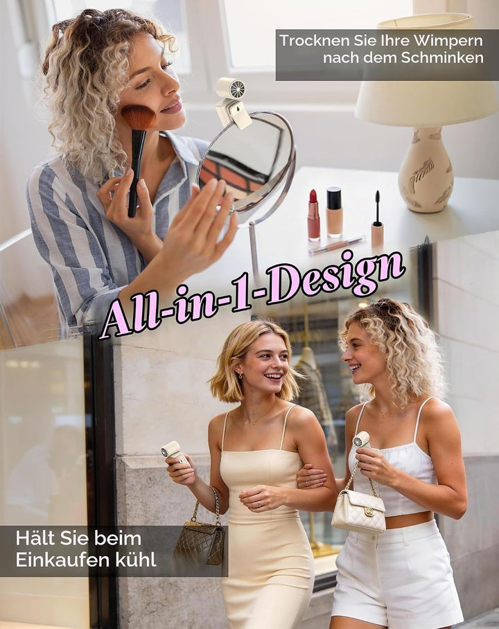 anysun Turbo-handventilator, 13500 RPM Mini Ventilator 118g Leichter mit 360° Clip, Umhängeband und